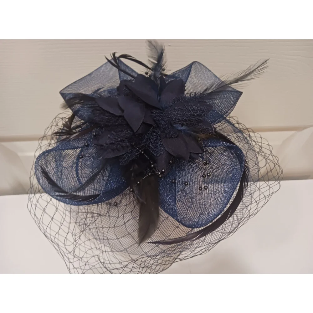 Women's Elegant Fedora Hat In Dark Blue